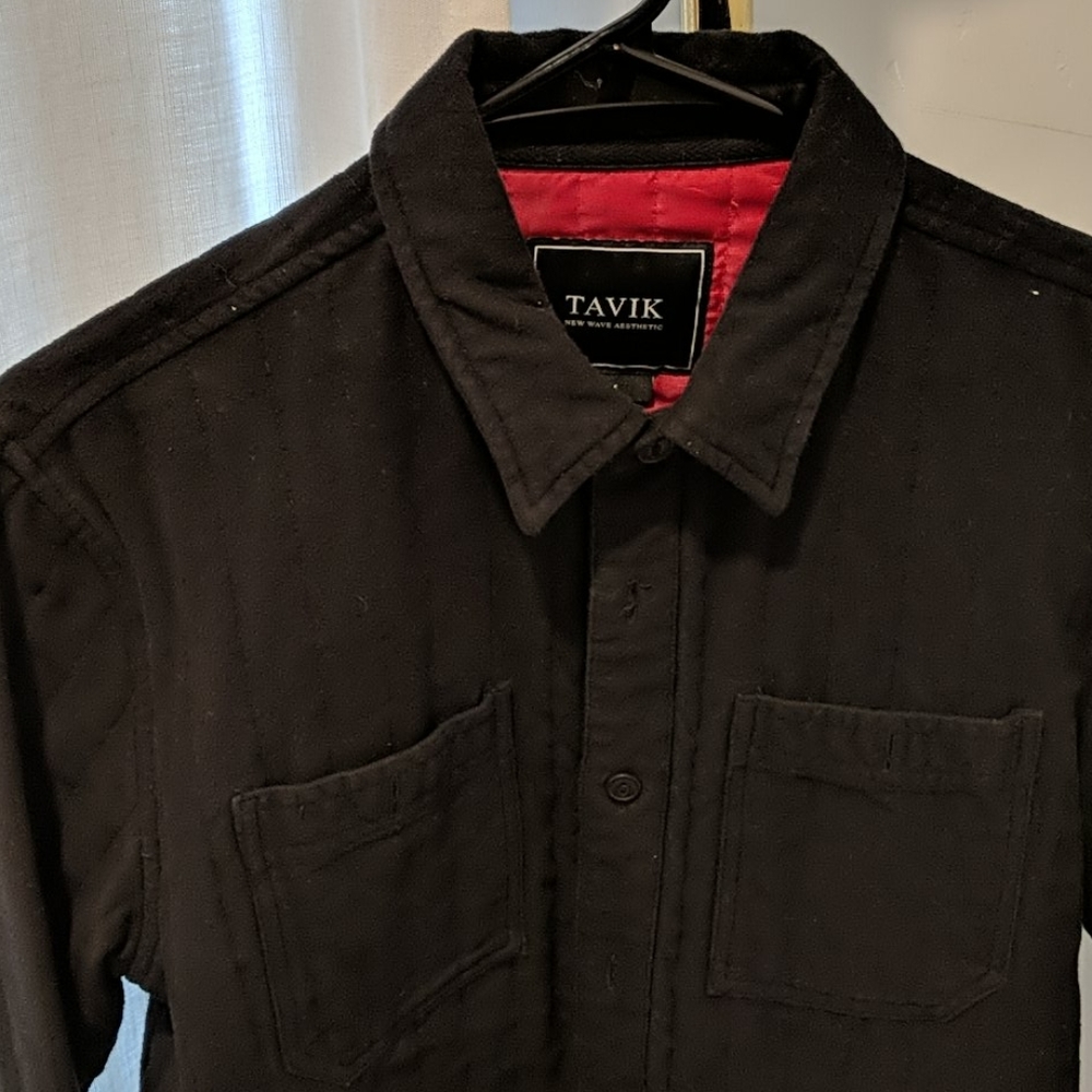 Tavik Black Quilted Shirt Jacket